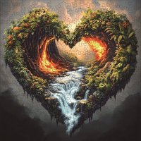 Wooden Puzzle for Adults -Heart-shaped stream Puzzle, Unique Shape Wooden Jigsaw Puzzles, Modern Art Home Decor, Good Gift Idea