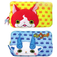 New Cute Yo-Kai Watch Jibanyan Komasan Girls Kids Woman Plush Make up Cosmetic Bags Cases Storage Pencil Bags For Children