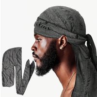 AliExpress GATHERTOP New Vintage hole Cotton Durag Headband Unisex Hip Hop Bandana Long Tail Pirate Cap for Men Trendy Head Wraps Cycling Head Scarf