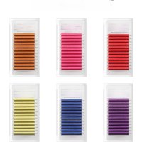 XIUSUZAKI Colorful 3DW Shape Eyelashes Extension Pink Red Purple Blue Soft Natural False Eyelashes Premade Volume Fans Lashes