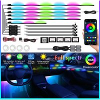22 In 1 Neon Universal Ambient Lights RGB 64 Colors LED Interior Acrylic Strip For BMW Audi Tesla Honda Toyota Byd Benz Ford