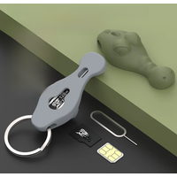 15PCS SIM Card Removal Needle Pin & Anti-lost Tray Charm Keychain Split Rings Phone SIM TF Card Storage Case Ejecter Tool Needle