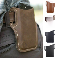 Men Phone Case Holster Cellphone Loop Holster Belt Waist Bag Props Leather Purse Phone Wallet Running Pouch Travel Camping Bags
