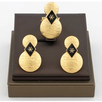Dubai Gold Color Earrings Copper Adjustable Big Rings For Women Irregular Earrings Exquisite Bridal Jewelry Party Daily Wear