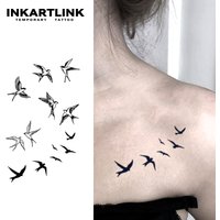 Flock of Birds temporary tattoo sticker, waterproof magic tattoo, lasts to 15 days fake tattoo, semi permanent tattoo.