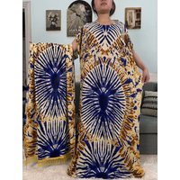 African Dresses For Women 2025 Floral Cotton Loose Femme Robe O-neck Muslim Islam Abaya Sets With 160x80cm Shawl Hijabs Scarf