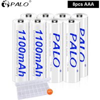 PALO 100 % Original 1,2 V AAA-Akkus, 1100 mAh Ni-MH AAA-Akkus für Taschenlampe, Kamera, Spielzeugauto