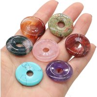 Natural Stone Beads Big Hole Beads Rose Quartzs Amethysts Loose Beads for MaKing DIY Jewelry Necklace Gift Size 25x25mm