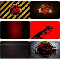 Banner 90x150CM 3x5 Ft Jurassic Park Flag Polyester Printed Dinosaur Banner For DecorCourtyard