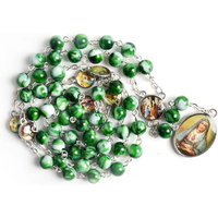 CR029 New Fashion 8mm Seven Sorrow Long Pendant Men Woman Religious Jewelry Bead Acrylic Rosary Necklace Beautiful Gift