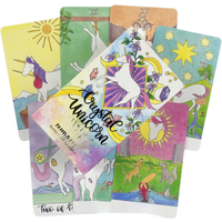 Crystal Unicorn Tarot Cards Game Fortune-telling Oracle Divination Visions Edition Messages Board Deck