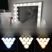 Hollywood Led Makeup Mirror Light 3-color Stepless Dimmable Dressing Table Bathroom Led Wall Lamp USB Make Up Vanity Lighting