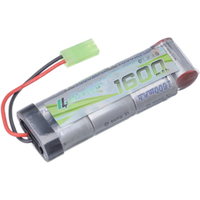 7S 2/3A 8.4V 1600mAh NiMH Flat Battery Pack with Mini Tamiya Connector for Airsoft Guns MP5, Scar, M249, M240B, M60