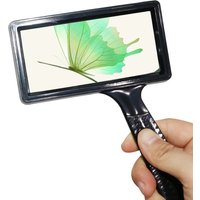 Rectangular Jewelry Identification 84026 Magnifier Handheld Square Reading Magnifier 100x50mm ABS+ Metal Measuring Tool Magnifie