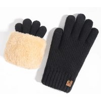AliExpress NONE New Men's Warm Full Finger Gloves Winter Touchscreen Plus Fleece Gloves Men Women Thickening Wool Knitted Cycling Driving Gloves
