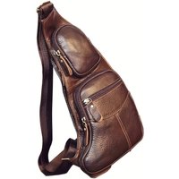 Retro leather crossbody bag, unisex backpack, single-shoulder crossbody bag, outdoor travel hiking camping tactical chest bag