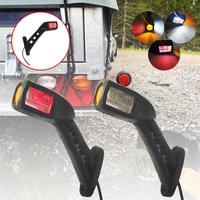 1pair 3 face 10-30V Truck Trailer Auto 4 LED Side Marker Lights Stop Lamp Indicator Light Turn Signal Light Red White Amber