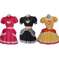 Peach Daisy Bowsette Princess Sister Dress Cosplay Costume Pink Yellow Tops Skirts Set Halloween Carnival Fancy Clothes