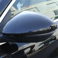 Car Side Rearview Mirror Housing Cap Carbon Fiber Rearview Mirror Cover for Stelvio 2017 2018 2019 2020 B