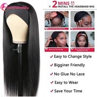 30 36 40 Inch Machine Headband Wigs Human Hair Wear And Go No Glue Human Hair Wig 250% Density Headband Wig Bone Straight Human Hair Wigs Cheap Wigs On Sale Clearance 3-5 Days Delivery France Indian