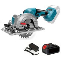 Piła tarczowa elektryczna bezszczotkowa 5-calowa (125 mm) z regulacją kąta 0-45 stopni i regulacją głębokości cięcia, akumulatorowa, do cięcia metalu i drewna.