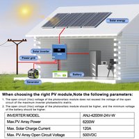ANENJI 4200kw 24V Hybrydowy Inwerter Solarny 220/230VAC On/Off Grid z Ładowarką Solarną MPPT 100A, Domowy Inwerter Solarny