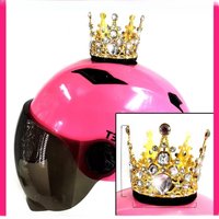 AliExpress NONE Women Girls Helmet Crown Handwork Creative Motorcycle Electric bike metal Helmet Decor Manual Crown Decoration Helmet Accessorie