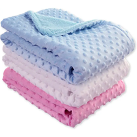 Fashion pink Autumn Spring 2 Layers Baby Bubble Blanket Soft Children Throws Solid Color 102*76cm Newborn Short Plush Blanket