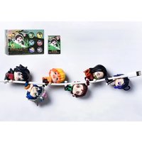 1Pcs Random Style Anime Demon Slayer Q Version Mini Action Figure PVC Model Data cable protective cover doll Toy Gifts boxed