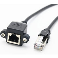 Mini 8Pin RJ45 Cable Male to Female Screw Panel Mount Ethernet LAN Network 8 Pin Extension Cable 0.3m 0.6m 1m
