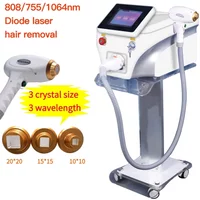 808 Diode Laser Hair Removal Machine 755 808 1064nm Wavelengths Cooling Head Painless Laser Epilator Face Body Hair Removal