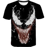 New 3D Venom Printed Men's T-shirt Casual Fashion Marvel T-shirt Oversized Sports Short Sleeve Street Fashion Men's Clothing
