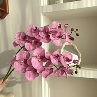 9 Heads Artificial Flower Pink Butterfly Orchid Silk White Phalaenopsis Wedding Christams Home Decor Garden Potted Fake Plants