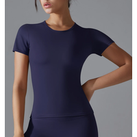 Female Short Sleeves Yoga Shirts Women Fitness Sports T-Shirts Yoga Top Quick Dry Running Tops Tights Gym Workout Push Up Clothe
