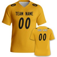 Custom Yellow American Football Jersey Personalized Football Shirt with Team Name Number Football Top for Men Women Youth Kids