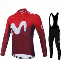 AliExpress MOVISTAR Red Movistar Winter Fleece Cycling Jersey Set Mountian Bike Wear Bicycle Clothes Ropa Maillot Ciclismo Hombre Racing Clothing