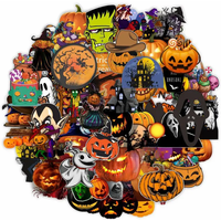 AliExpress Hizxj 10/30/50/100pcs Halloween Pumpkin Stickers Laptop Bicycle Guitar Skateboard Sticker Kid DIY Graffiti Waterproof stickers