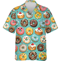 Summer Hawaiian 3D Sweets Cakes Icecream Doughnut Printing Shirts For Men Kid Funny Streetwear Shirts & Blouses Cute Y2k Clothes