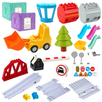 Big Size Building Blocks Brick Rail Track Train Set Transport Indicator City Architecture Accessories Assemble Toys For Children