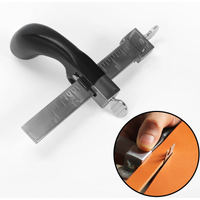 WUTA Professional Sharp Leather Strap String Belt Cutter Adjustable DIY Hand Cutting Tool with 2 Blades Craft Leather Tools