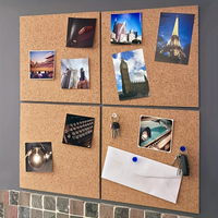 30cm/11.8in Square Frameless Cork Board With Self-adhesive Decorative Board Photo Wall Display Board Notice Board Pin Board