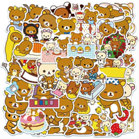 AliExpress NONE 50pcs Kawaii Rilakkuma Bear Cute Cartoon Stickers For Guitar DIY TOY Bicycle Skateboard Laptop Luggage Decor
