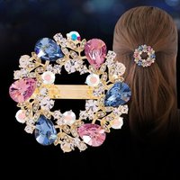 Mori super fairy head flower fairy jewelry six crystal hollow clip back head clip one word clip temperament hair accessories