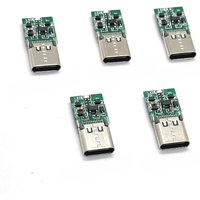 PD 5V 9V 12V 15V 20V USB type c female Connectors With Chip LDE light USB Terminals welding DIY data cable accessories 24 pin