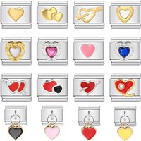 URING Y2k Italian Charm Bracelet Links Hearts Love Lover Hand Chain Bangle Pendant DIY Making Valentine's Day Jewelry Gifts