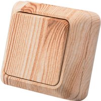 Wood EU Standard Spray Plastic 1 Gang 1 Way Button Light Switch Wall Surface Flame Retardant On/Off Classic Surface Switch Way