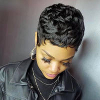 Short Bob Straight Human Hair Wigs Natural Color Brazilian Remy Hair Pixie Cut Wig Cheap Human Hair Wig For Black Women Misney
