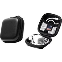 Suitable for wireless earphones, portable zipper earphone case, earphone bag, USB data cable storage bag leather earphone bag