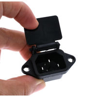 2 Pcs AC 250V 10A IEC 320 C14 Panel Mount Plug Adapter Power Connector Socket with Spring Cover