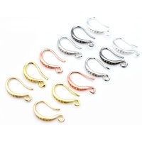 20pcs 15x10mm High Quality Silver Plated Bronze Rose Gold 6 Colors Earring Hooks Wire Settings Base Settings Wholesale